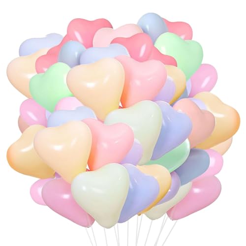 100 Stück Bunte Herzförmige Luftballons, Latexballons, Partydekorationsballons, Süße Luftballons, Partyszenendekoration 100 Stück Bunte Herzförmige Luftballons, Latexballons, Partydekorationsballons, Süße Luftballons, Partyszenendekoration von FDGGT
