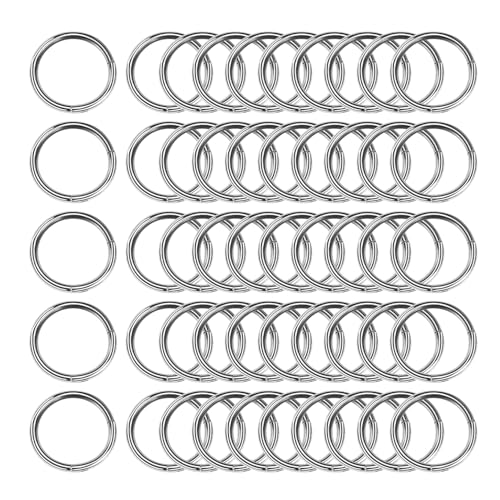 50 Silberne Spaltringe, Mini-Schlüsselanhänger Aus Metall, Diy-Bastelschmuckzubehör, 8-Mm-Spaltringe von FDGGT