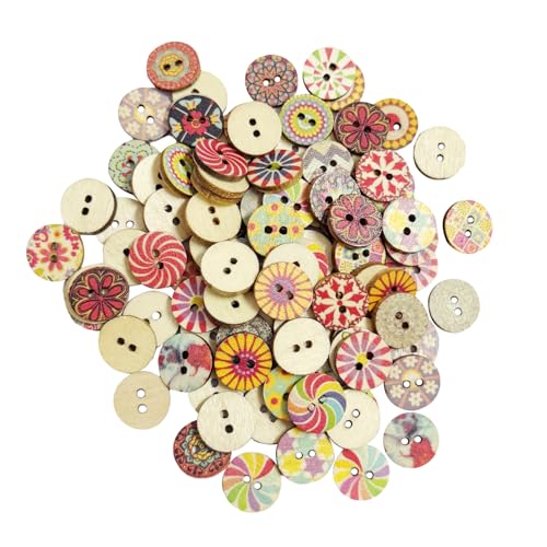 FDGGT 200 Stück Bunte Holzknöpfe, Vintage-Knöpfe, Runde Knöpfe, DIY-Bastelzubehör, Nähen Von Dekorativen Knöpfen FDGGT 200 Stück Bunte Holzknöpfe, Vintage-Knöpfe, Runde Knöpfe, DIY-Bastelzubehör, Nähen Von Dekorativen Knöpfen von FDGGT