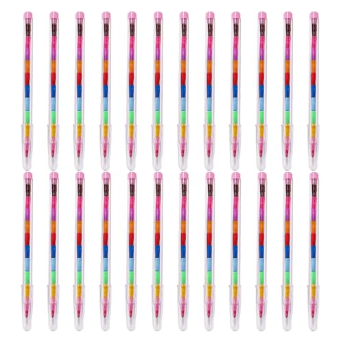 FDGGT 24 Buntstifte, Kinder-Buntstifte, Kreatives Buntstift-Set, Mal-Stapelstifte, Büro- Und Schulbedarf von FDGGT