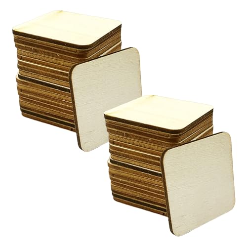 FDGGT 60 Stück Quadratische Holzspäne, Holzbretter Bemalen, DIY-Holzhandwerk, 4 X 4 cm Große Holzspäne, Dekoration, Bastelholzspäne FDGGT 60 Stück Quadratische Holzspäne, Holzbretter Bemalen, DIY-Holzhandwerk, 4 X 4 cm Große Holzspäne, Dekoration, Bastelholzspäne von FDGGT