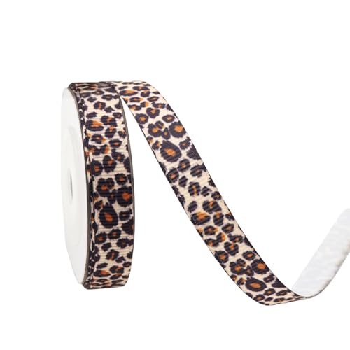 FDHBDF 1 Rolle Leopard gedruckt Gurtband,Geschenkpapier, Geschenkband, dekorative Schleife Band, DIY Verpackungsmaterial (4.5m) von FDHBDF