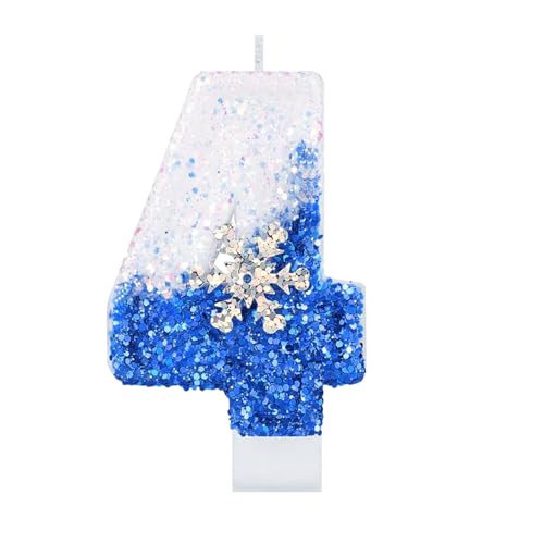 FDHBDF 1Pcs Geburtstagskerzen Zahl Kerzen Alphabet Kerzen Creative Ice Thema Kerzen Nummer 1 für Geburtstage, Feste, Jubiläen (4) von FDHBDF