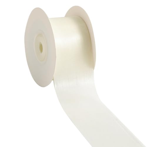 FDHBDF 20 Yard Geschenkband breit 4 cm Schleifenband Satinband Band aus Milchgarn Dekoband Geeignet für die Dekoration von Hochzeiten, Brautsträußen (Weiches Weiß) von FDHBDF