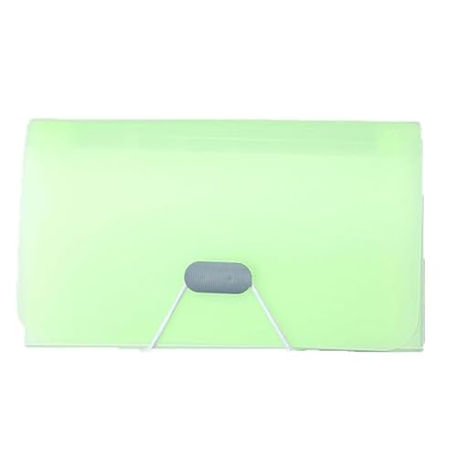 4 Stück Ordner Erweiterbares Ordner,Transparentes Akkordeon Bag, Speicher Ticket-Ordner Büroversorgungen Student Stationery Aktenordner(Green) von FDJC