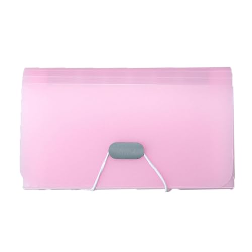 4 Stück Ordner Erweiterbares Ordner,Transparentes Akkordeon Bag, Speicher Ticket-Ordner Büroversorgungen Student Stationery Aktenordner(Pink) von FDJC