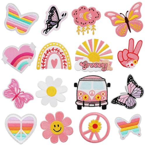 16 Stück Flicken zum Aufbügeln, Kinder Bügelflicken, Applikation Aufbügelflicken, Patches zum Aufbügeln, DIY Bestickte Patches für Reparatur Dekorative Kleidung Jeans Jacken Hemd und Rucksäcken 16 Stück Flicken zum Aufbügeln, Kinder Bügelflicken, Applikation Aufbügelflicken, Patches zum Aufbügeln, DIY Bestickte Patches für Reparatur Dekorative Kleidung Jeans Jacken Hemd und Rucksäcken von FDJZXW