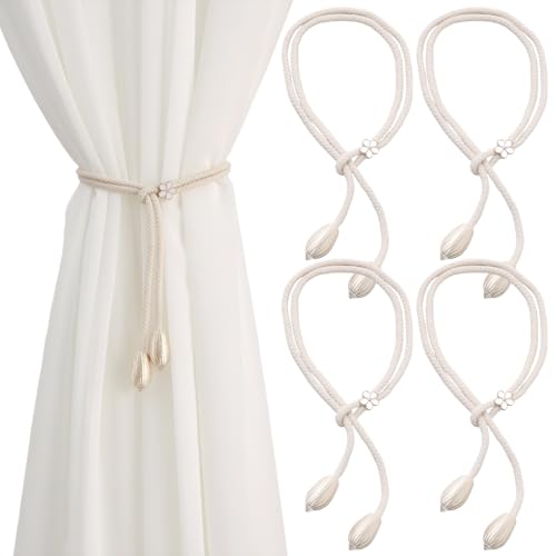 4 Stück Raffhalter für Vorhänge, Baumwolle Raffhalter für Gardinen Vorhanghalter Einstellbar Gardinenraffer, Curtain Rope Buckle für die Dekoration zu Hause Im Büro Im Wohnzimmer und Im Schlafzimmer 4 Stück Raffhalter für Vorhänge, Baumwolle Raffhalter für Gardinen Vorhanghalter Einstellbar Gardinenraffer, Curtain Rope Buckle für die Dekoration zu Hause Im Büro Im Wohnzimmer und Im Schlafzimmer von FDJZXW
