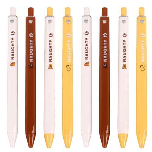 8 Stück Capybara Stifte, Capybara Kugelschreiber Stifte, Capybara Gelstift Set, Capybara Gelstift Niedlicher, Süße Einziehbare Stifte, Für Schule, Büro, Schreibwaren, Capybara-Motto-Partygeschenke von FDJZXW