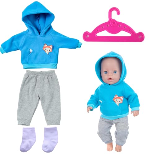 Puppenkleidung,Puppen Kleidung für Baby Born,Puppenkleider mit Tier Element Kapuzensweatshirt,Puppen Klamotten Geschenk für Kinder,Beinhaltet 1 Paar Socken+1 Satz Puppenkleidung+1 Kleiderbügel,35-43cm Puppenkleidung,Puppen Kleidung für Baby Born,Puppenkleider mit Tier Element Kapuzensweatshirt,Puppen Klamotten Geschenk für Kinder,Beinhaltet 1 Paar Socken+1 Satz Puppenkleidung+1 Kleiderbügel,35-43cm von FDJZXW