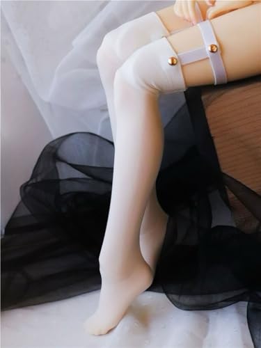 FDSLKZOPZ 1/3 1/4 Puppe Oberschenkelhohe Strumpfband Strümpfe lange Strümpfe für 45 cm/60 cm Puppen Kleidung Zubehör (Weiß, 1/4) von FDSLKZOPZ