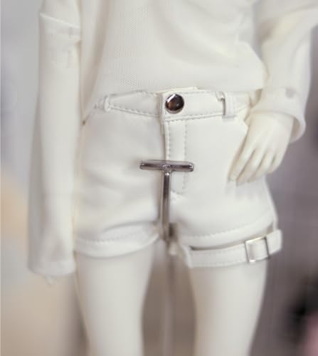 FDSLKZOPZ 1/3 Maßstab 1/4 Leder-Shorts, Hosen, Kleidung für 45 cm/60 cm männliche/weibliche Actionfigur, Puppenkleidung, Spielzeug (Puppe nicht im Lieferumfang enthalten)(Schwarz, 1/4) von FDSLKZOPZ