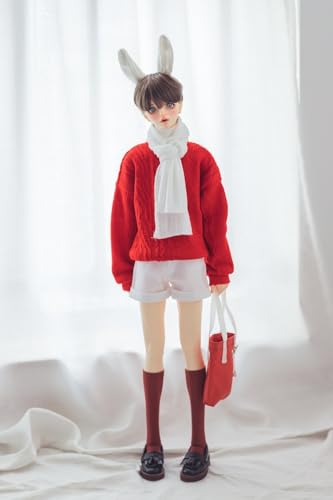 FDSLKZOPZ 1/3 Maßstab 1/4 Roter Pullover Shorts Schal Tasche Socken Kleidung für 45cm/60cm männliche/weibliche Actionfigur Puppe Kleidung Spielzeug (Puppe nicht enthalten) (1/3) von FDSLKZOPZ