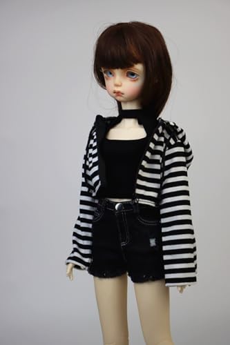 FDSLKZOPZ 1/4 Puppenkleidung, Mantel, T-Shirt, kurze Hose, Socken, Gelenke, Puppen, Miniaturen, Zubehör (nur Kleidung, Puppe nicht im Lieferumfang enthalten) von FDSLKZOPZ