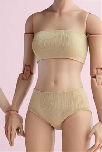 FDSLKZOPZ 1/6 Maßstab weibliche Kleidung, gestrickte Unterwäsche, Unterhose für 30,5 cm weibliche Soldaten, Actionfigur, Miniaturen, Zubehör, Puppe (Beige) von FDSLKZOPZ
