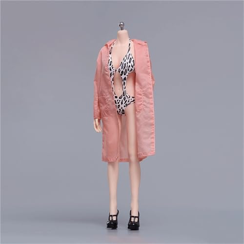 FDSLKZOPZ Puppenkleidung im Maßstab 1/6, lange Jacke, Badeanzug, Sandalen, Kleidung, Kostüm für 30,5 cm weibliche Actionfiguren, Zubehör, Puppe (mehrfarbig) von FDSLKZOPZ