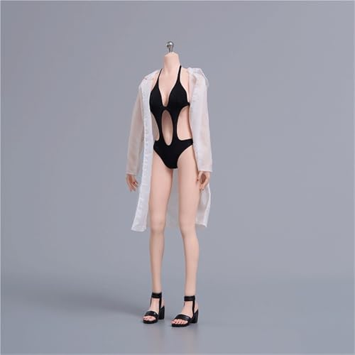 FDSLKZOPZ Puppenkleidung im Maßstab 1/6, lange Jacke, Badeanzug, Sandalen, Kleidung, Kostüm für 30,5 cm weibliche Actionfiguren, Zubehör, Puppe (mehrfarbig) von FDSLKZOPZ