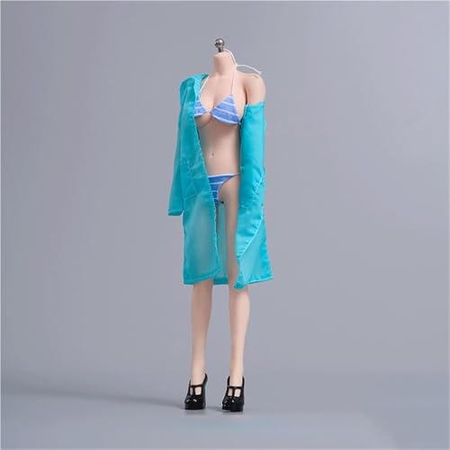 FDSLKZOPZ Puppenkleidung im Maßstab 1/6, lange Jacke, Unterwäsche, Sandalen, Kleidung, Kostüm für 30,5 cm weibliche Actionfiguren, Zubehör, Puppe (blau) von FDSLKZOPZ