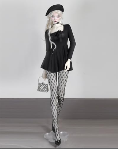 FDSLKZOPZ Puppenkleidung von 1/3 1/4 Puppen quadratischer Hals Langarm Kleid Legging Halskette für 60 cm / 45 cm Kleidung Puppenzubehör (Dolle nicht enthalten) (1/4) von FDSLKZOPZ