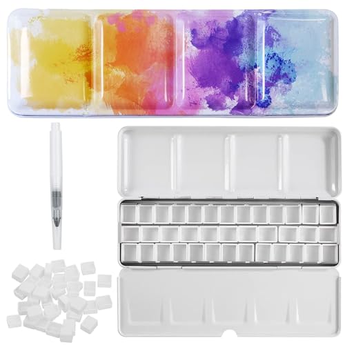 Aquarellkasten, Palette mit Deckel, Aquarellkasten Leer, Aquarell Malkasten, Metallkasten, Farbkasten, Anwendbar auf Aquarellfarben Aquarellkasten, Palette mit Deckel, Aquarellkasten Leer, Aquarell Malkasten, Metallkasten, Farbkasten, Anwendbar auf Aquarellfarben von FEADBYT
