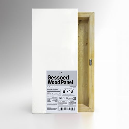 FEAT Gesso Holz-Malplatte, 3,8 cm Wiege, 20,3 x 40,6 cm, für Öl und Acryl von FEAT