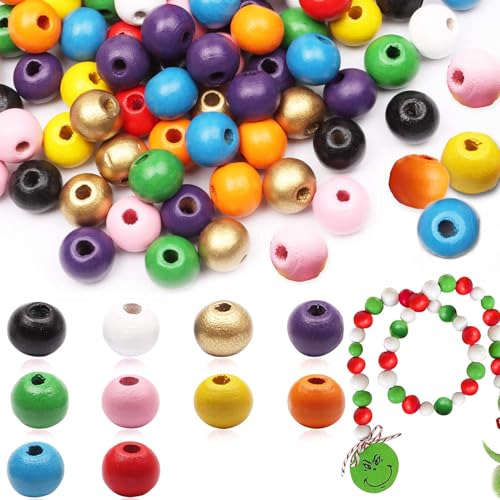 10mm Bunte Holzperlen zum Auffädeln, 200 Stück Holzperlen Bunt Perlen Holz Bastelnperlen Holzkugeln mit Loch, für DIY Armbänder Schmuck Machen Girlande Handwerk Heimdeko 10mm Bunte Holzperlen zum Auffädeln, 200 Stück Holzperlen Bunt Perlen Holz Bastelnperlen Holzkugeln mit Loch, für DIY Armbänder Schmuck Machen Girlande Handwerk Heimdeko von FEEIN