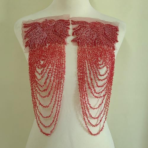 Pailletten-Perlenquaste Schulter-Kleidungszubehör/europäisches und amerikanisches Retro-Kleid wunderschöne dekorative Accessoires (Weinrot) von FEEPOP