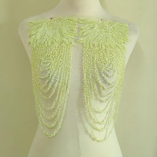 Pailletten-Perlenquaste Schulter-Kleidungszubehör/europäisches und amerikanisches Retro-Kleid wunderschöne dekorative Accessoires (hellgrün) von FEEPOP