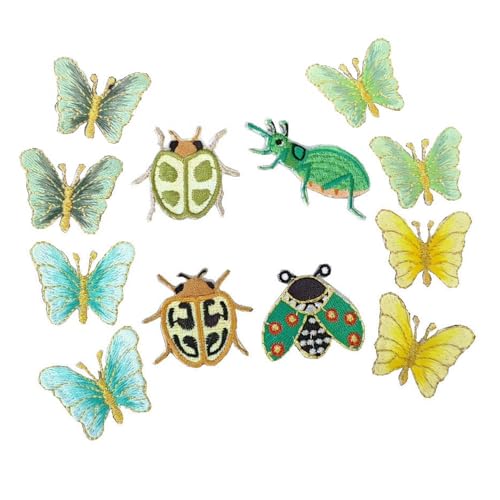 Skorpion, Fledermaus, Spinne, Marienkäfer, Käfer, Insektenflicken, Stickerei-Stoffsticker/DIY dekorative Muster für Handyhüllen, verschiedene Dekorationen für das tägliche Leben (Grün) von FEEPOP