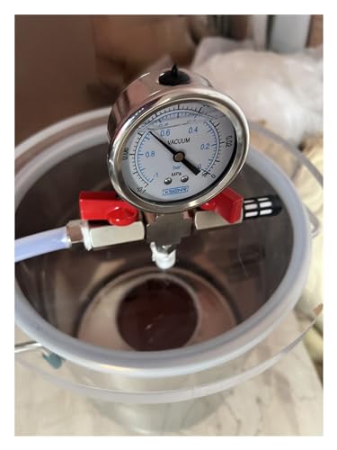 Vakuum-Entgasungskammer-Set mit durchsichtigem Acryldeckel, Fassungsvermögen von 6 bis 98 l, präzises Vakuummeter, ideal for Epoxidharz und ätherische Öle(35L(35x35cm)) von FEFEF