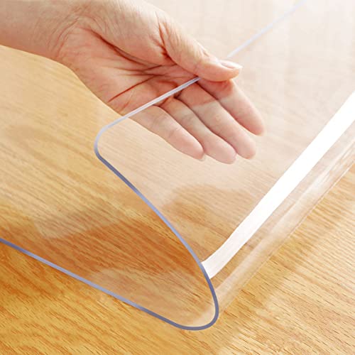 Transparenter PVC-Vinyl-Tischschutz, Büro-Schreibtischunterlage, 1,5 mm dick, Kristall-Kunststoff-Tischdecke, wasserdicht, rechteckig, schützende Schreibtischplatte für Esstisch, Sofa, Tisch von FEHAONST