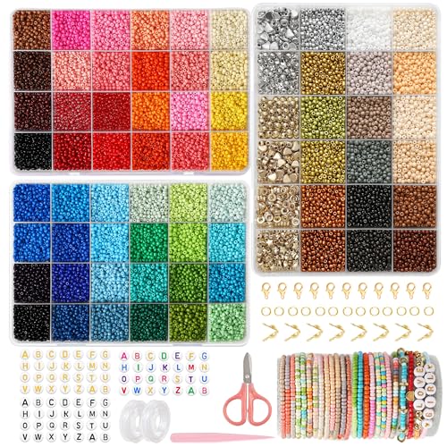 FEHCBIO 38500 Stück 72 Farben Perlen Set 3 Kits,Selber Machen Perlen für Armbänder, DIY Armband mit Buchstabenperlen zum Auffädeln Schmuckherstellungs Set für Weihnachten,Partys,Feiertag FEHCBIO 38500 Stück 72 Farben Perlen Set 3 Kits,Selber Machen Perlen für Armbänder, DIY Armband mit Buchstabenperlen zum Auffädeln Schmuckherstellungs Set für Weihnachten,Partys,Feiertag von FEHCBIO