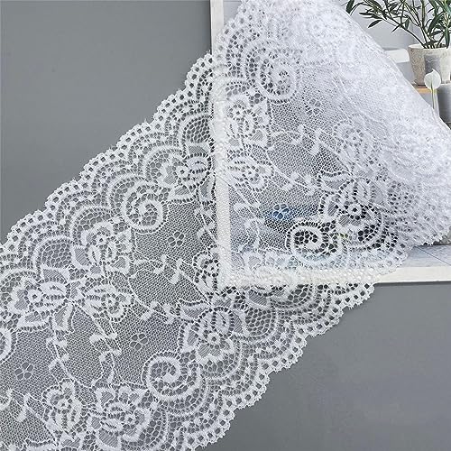 DIY Nähverfahren, Dekoration von Aufklebern, 10 Yards 15 cm Vintage-Besatz, Stickerei, Spitzenbesatz, Stoff, bestickte Applikation, Blumenmuster for Kleidung, Accessoires, Hochzeit(Half Bleached) von FEIAOPE