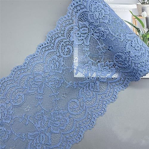 DIY Nähverfahren, Dekoration von Aufklebern, 10 Yards 15 cm Vintage-Besatz, Stickerei, Spitzenbesatz, Stoff, bestickte Applikation, Blumenmuster for Kleidung, Accessoires, Hochzeit(Light Blue) von FEIAOPE