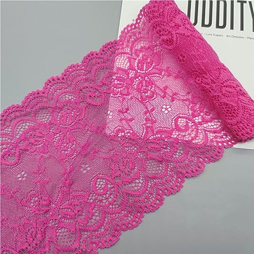 DIY Nähverfahren, Dekoration von Aufklebern, 10 Yards 15 cm Vintage-Besatz, Stickerei, Spitzenbesatz, Stoff, bestickte Applikation, Blumenmuster for Kleidung, Accessoires, Hochzeit(Light Rose Red) von FEIAOPE