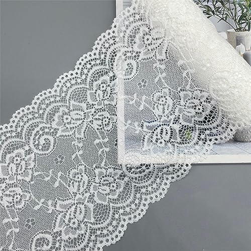 DIY Nähverfahren, Dekoration von Aufklebern, 10 Yards 15 cm Vintage-Besatz, Stickerei, Spitzenbesatz, Stoff, bestickte Applikation, Blumenmuster for Kleidung, Accessoires, Hochzeit(Off-white) von FEIAOPE