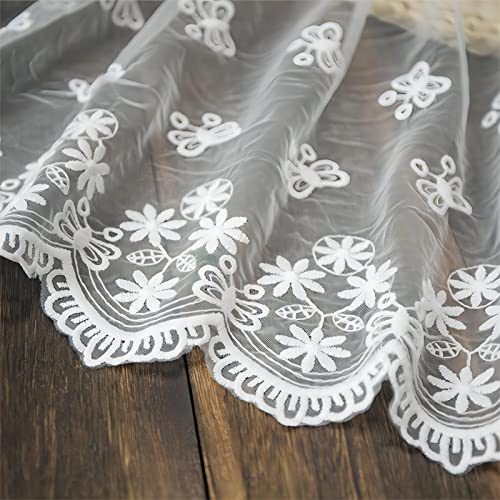 DIY Nähverfahren, Dekoration von Aufklebern, 32 cm breiter dekorativer Stoff mit Blumenmuster, Tüll, Spitzenbesatz, Band for Schneidern, Nähen, Geschenkverpackung(10 Yards) von FEIAOPE