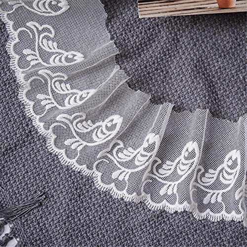 DIY Nähverfahren, Dekoration von Aufklebern, 8 cm Vintage-Besatz, florale Stickerei, Gurtband, Stoffapplikation, Spitzenbesatz, Band for Bastelarbeiten, Kleidungszubehör und rustikales(3 Yards) von FEIAOPE