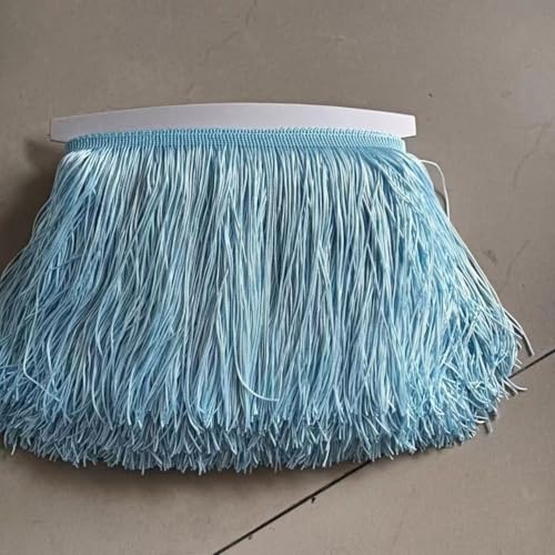 DIY-Zubehör, Nähaufkleber, Spitzenband mit Quasten aus Polyester, 10 m und 15 cm, zum Nähen von lateinamerikanischen Tanzkleidern, Bastelarbeiten, Kleidung und Lampen, Blau von FEIAOPE