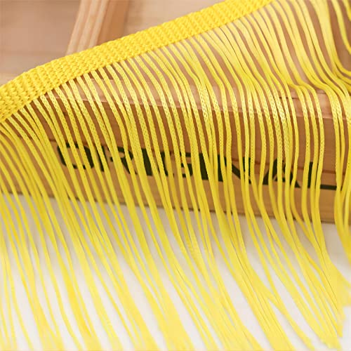 DIY-Zubehör, Nähaufkleber, Spitzenband mit Quasten aus Polyester, 10 m und 15 cm, zum Nähen von lateinamerikanischen Tanzkleidern, Bastelarbeiten, Kleidung und Lampen, Gelb von FEIAOPE