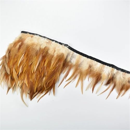 DIY handgefertigte Accessoires, Nähte Aufkleber, 2Meter Feathers Tassel Fringe Trim Clothes Ribbon Decoration Sewing Trimmings Needlework Decor(Brown) von FEIAOPE