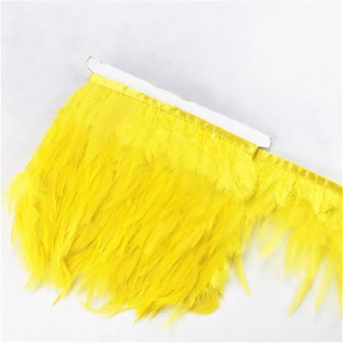 DIY handgefertigte Accessoires, Nähte Aufkleber, 2Meter Feathers Tassel Fringe Trim Clothes Ribbon Decoration Sewing Trimmings Needlework Decor(Yellow) von FEIAOPE