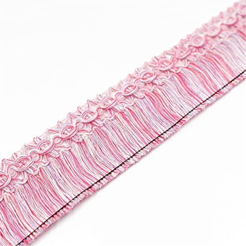DIY handgefertigte Accessoires, Nähte Aufkleber, 4 Meter 4,2 cm Makramee-Spitzenbesatz, Spitzenband for Kleidung, Vorhänge, Decken, Hängematten, Regenschirme, Dekoration, Nähen(Pink 3.5cm) von FEIAOPE