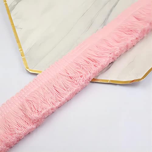 DIY handgefertigte Accessoires, Nähte Aufkleber, 5 Meter 3,8 cm Makramee-Spitzenbesatz, Quaste, Fransen, Band, Stoff for Kleidung, Vorhänge, Decken, Hängematten, Regenschirme, Dekoration, Nähen(Pink) von FEIAOPE