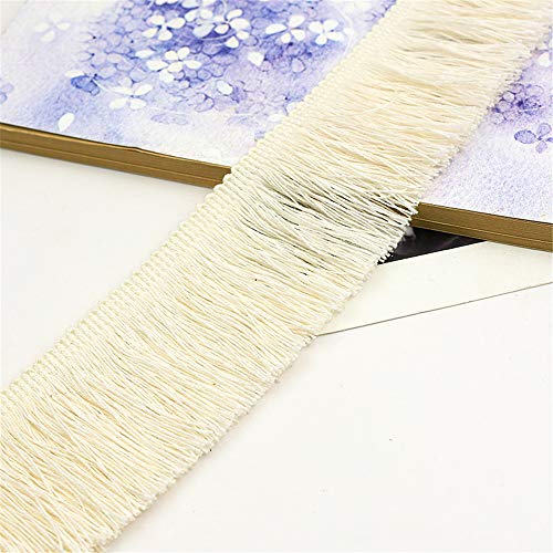 DIY handgefertigte Accessoires, Nähte Aufkleber, 5 cm Quaste Fransen Spitze Kantenbesatz Band Makramee Stoff for Kleidung Vorhang Decke Hängematte Regenschirm Dekor Nähen(Beige) von FEIAOPE