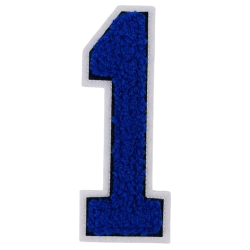 1 x blauer Chenille-Aufnäher, zum Aufbügeln für Hüte, Kleidung, Taschen, Rucksäcke, Jeans, Jacken, 10,2 cm, 1 Paar mit Initialen-Aufnäher, großer Varsity-Buchstabe (Blau 1) von FEIDICK