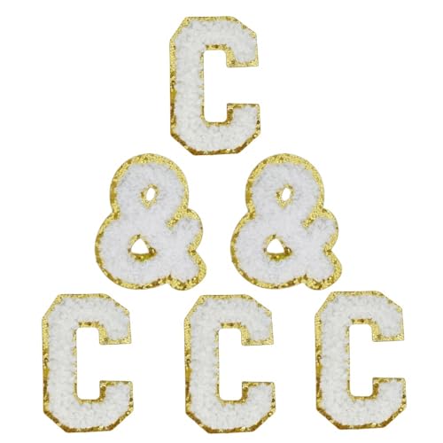 Chenille-Buchstaben-Aufnäher, selbstklebend, für Kleidung, zum Aufkleben, für Taschen, Hüte, Rucksäcke, Jeans, Schuhe, Handwerk, Laptop, 6 Stück von FEIDICK