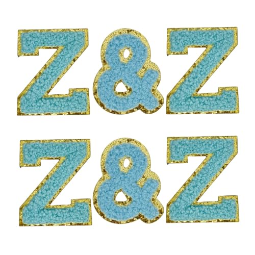 Chenille-Buchstaben-Aufnäher, selbstklebende Buchstaben für Kleidung, Buchstaben zum Aufkleben, für Taschen, zum Aufbügeln für Hüte, Rucksäcke, Aufnäher für Jeans, 6 Stück (Buchstabe Z), 5,5 cm von FEIDICK