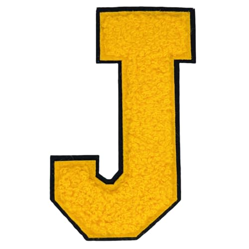 Chenille-Buchstaben-Flicken zum Aufbügeln für Hüte, Kleidung, Taschen, Rucksäcke, Jeans, Initialenaufnäher, großer Varsitätsbuchstaben, 1 Stück, 10,7 cm (7 Zoll) (Letter J) von FEIDICK