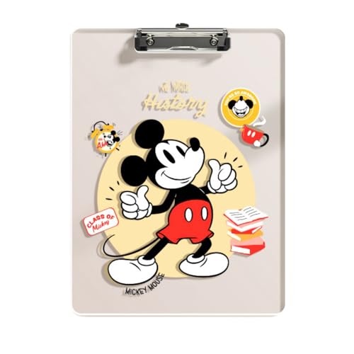 Feifeis Kunststoff-Klemmbretter mit Schleife, stark, 32,5 x 22,9 cm, A4-Größe, MKlemmbrett, Acryl-Klemmbretter, leichte Brieftaschen für Dokumente, Büro, Schule (Mickey, A4) von FEIFEI'S BOW